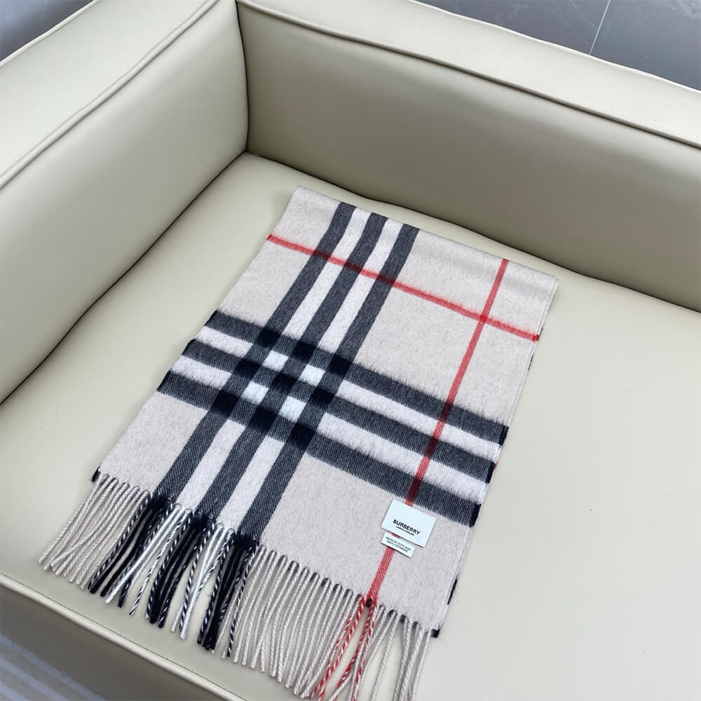 Bv*b*rry Check Cashmere Scarf
