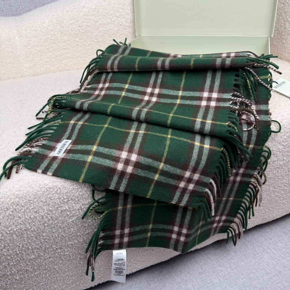 Bv*b*rry Check Cashmere Scarf