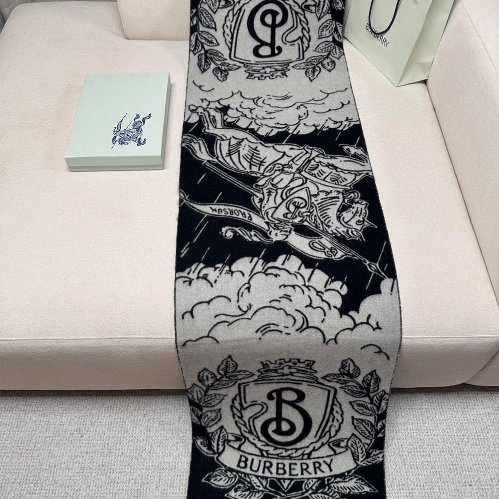 Bv*b*rry Wide Reversible Stormy Knight Scarf