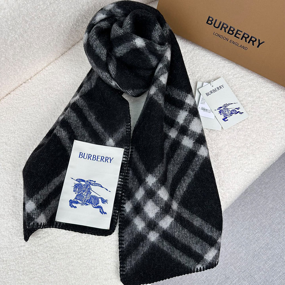 Bv*b*rry Check Cashmere Scarf