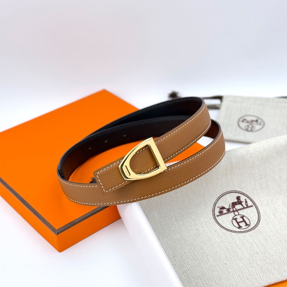 H**me5 Cavaliere belt buckle & Reversible leather strap 24 mm