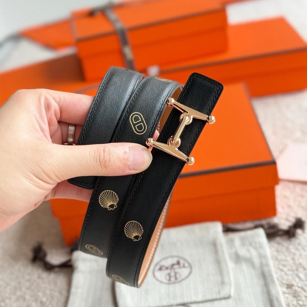 H**me5 Mors H buckle & H**me5 sur Mer reversible leather strap 24 mm