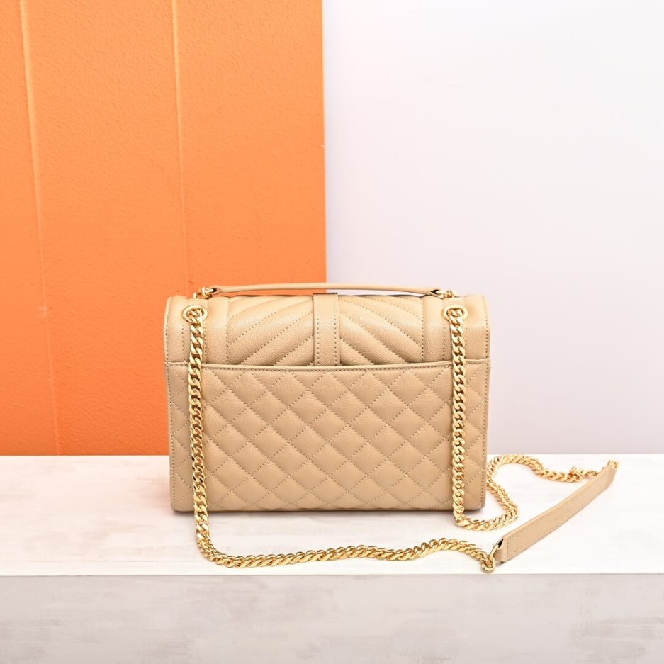 Y51 ENVELOPE MEDIUM IN QUILTED GRAIN DE POUDRE EMBOSSED LEATHER