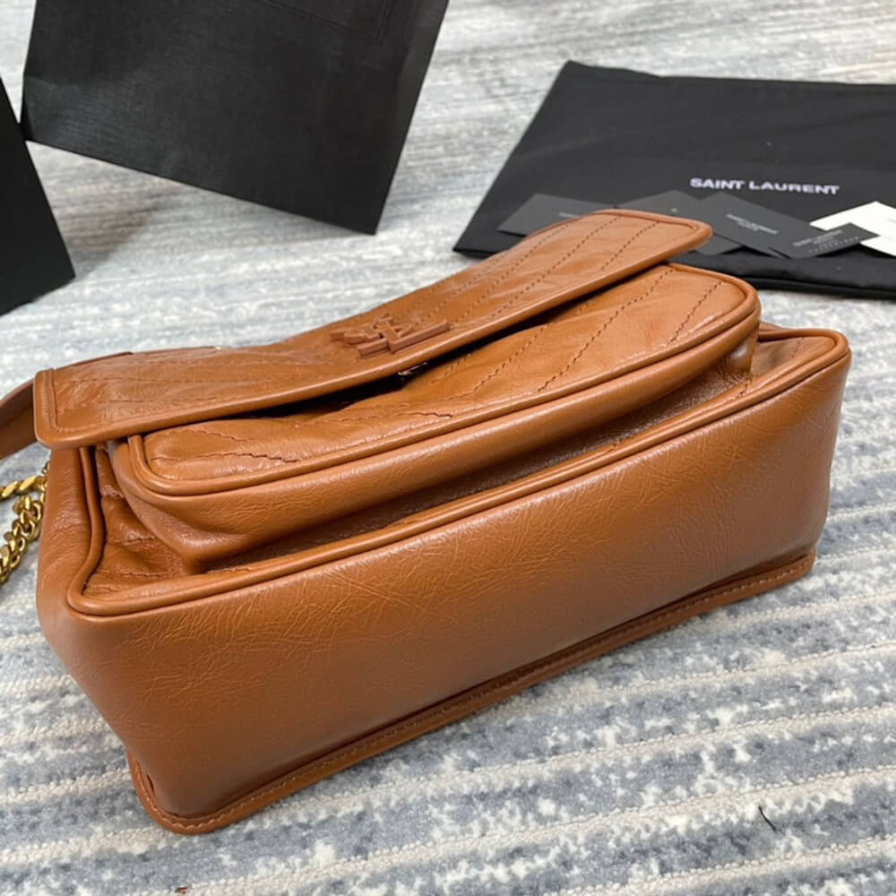Sa1nt Lau*nt NIKI MEDIUM IN CRINKLED VINTAGE LEATHER