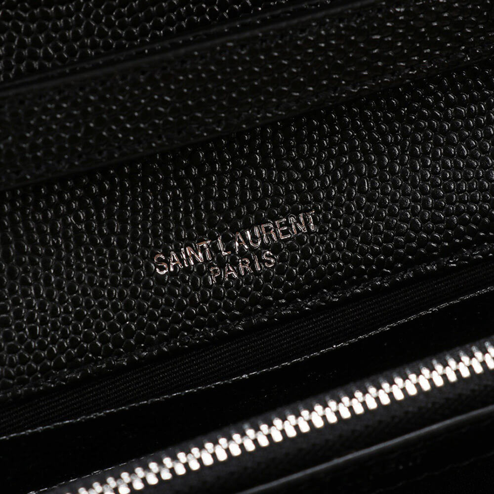Sa1nt Lau*nt Chain-strap Y51-plaque grained-leather wallet