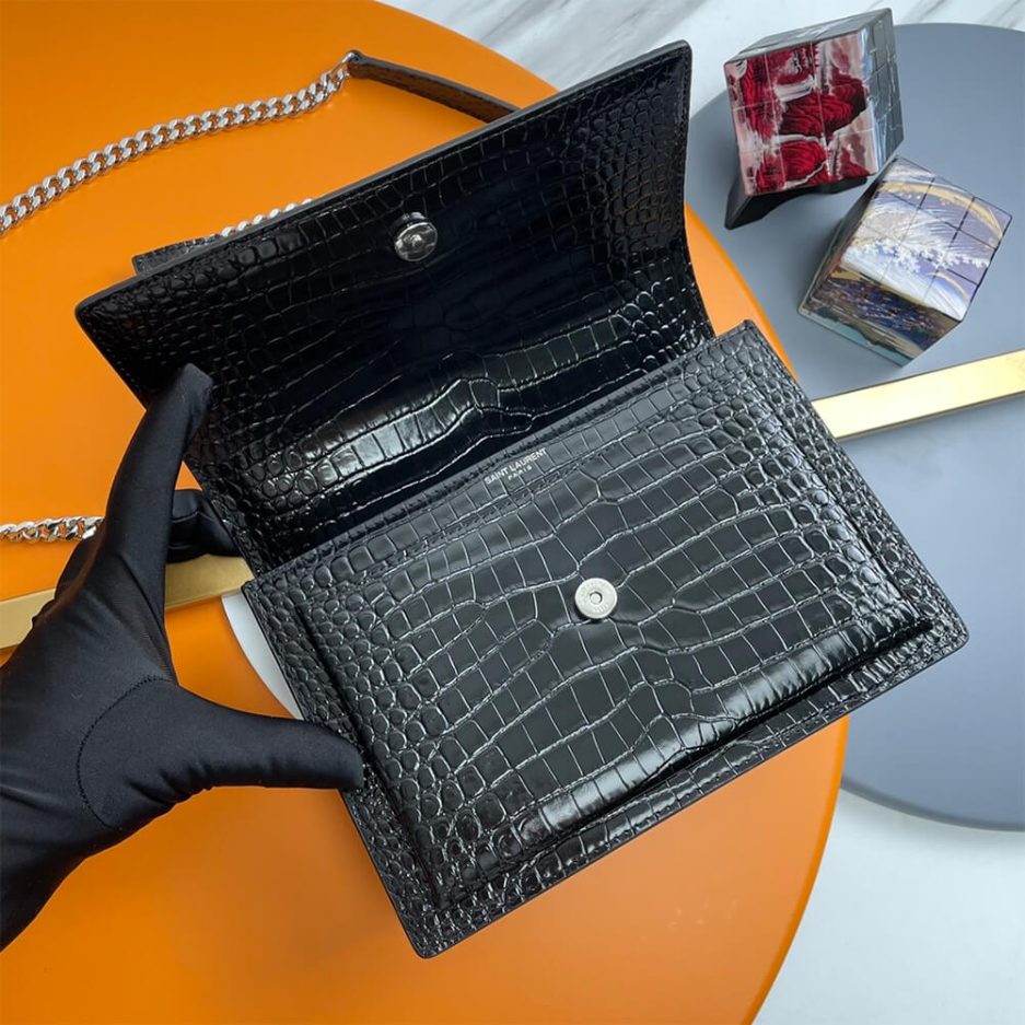 Y51 Crocodile-embossed leather SUNSET Medium