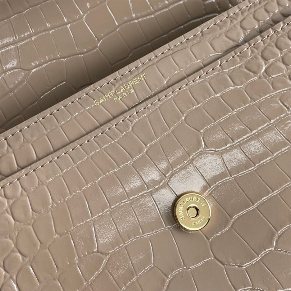 Y51 Crocodile-embossed leather SUNSET Medium