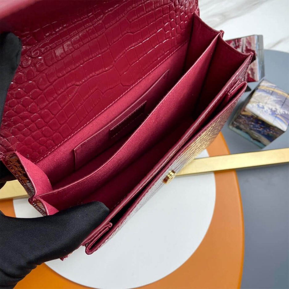 Y51 Crocodile-embossed leather SUNSET Medium