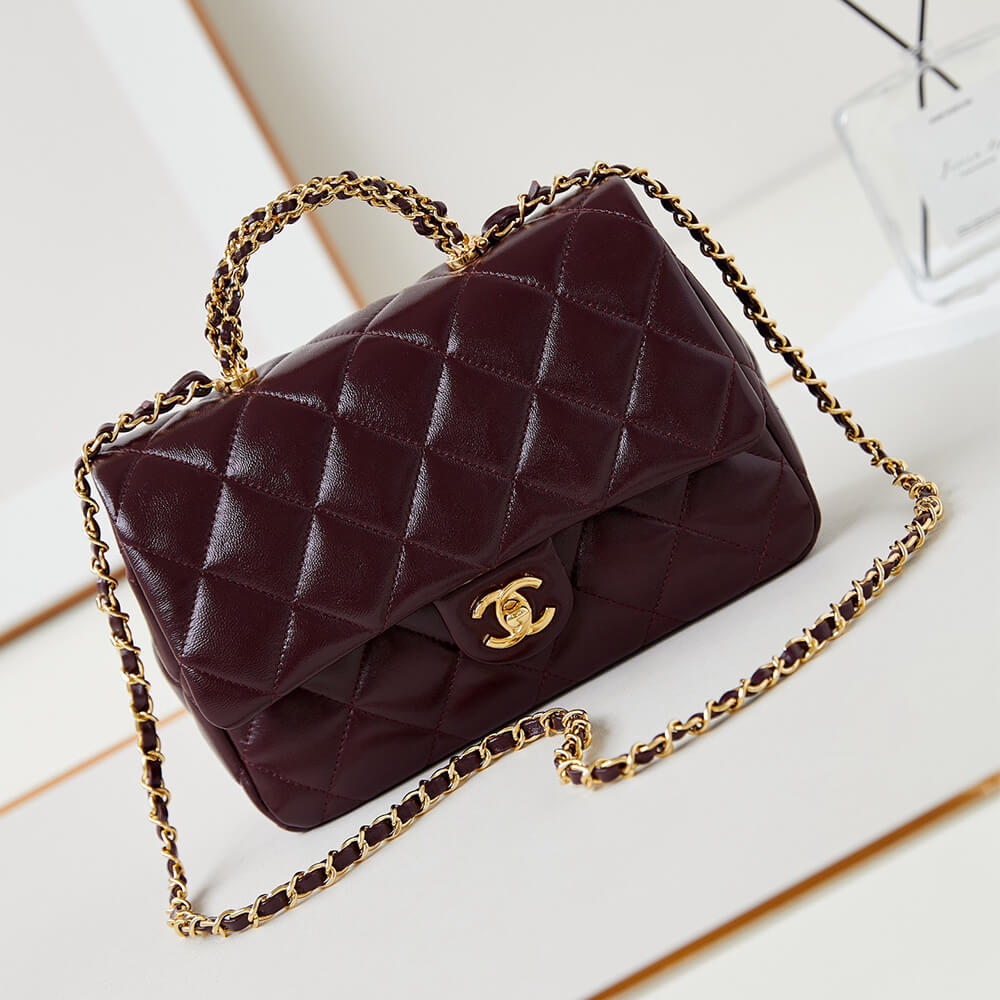 Ch**el Flap Bag with Top Handle