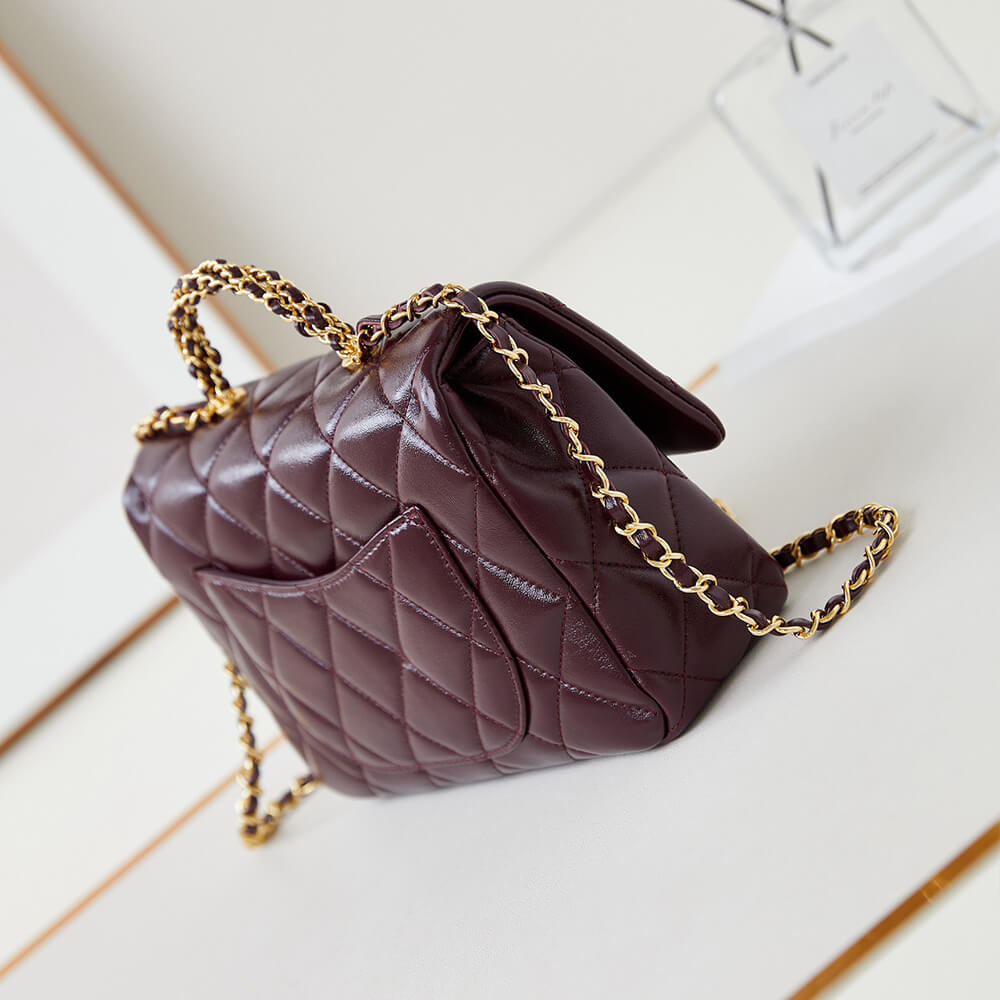 Ch**el Flap Bag with Top Handle